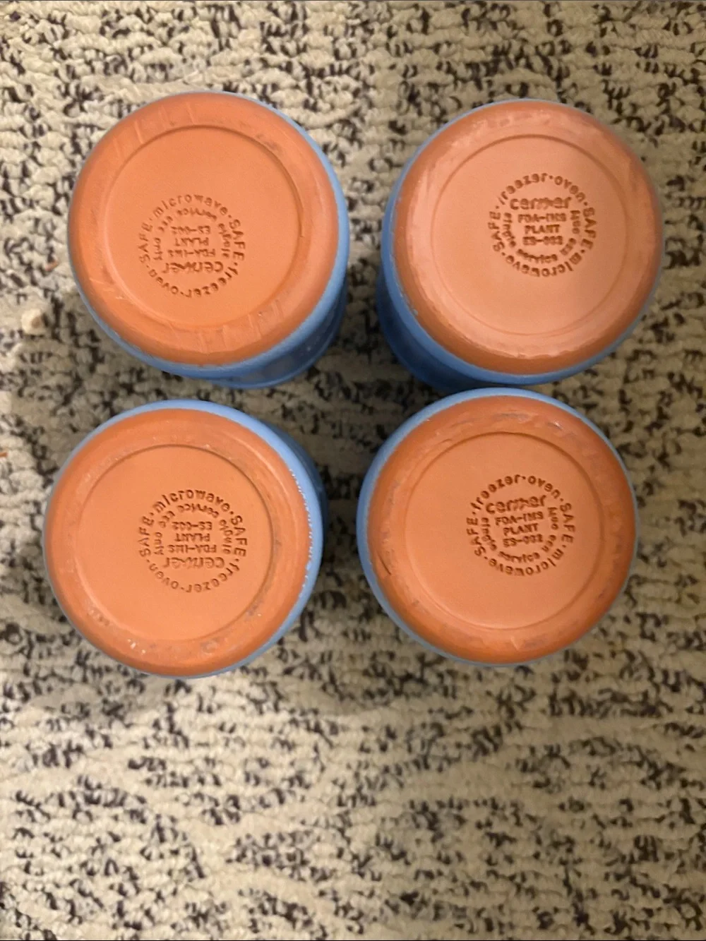 Blue Ceramic La Fermière Ramekins - Set of 4